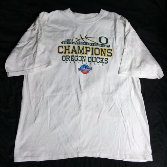 Oregon Ducks Basketball 2007 PAC-10 Tournament Champions T-Shirt - Picture 2 of 6